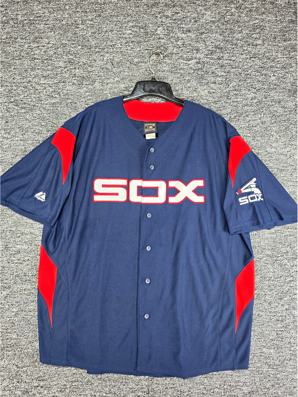 Cooperstown Collection Boston Red Sox MLB Baseball Button-Front Jersey Blue/Red